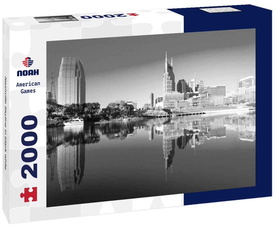 Noah Jigsaw Puzzle Nashville Skyline in black white 2000 pieces
