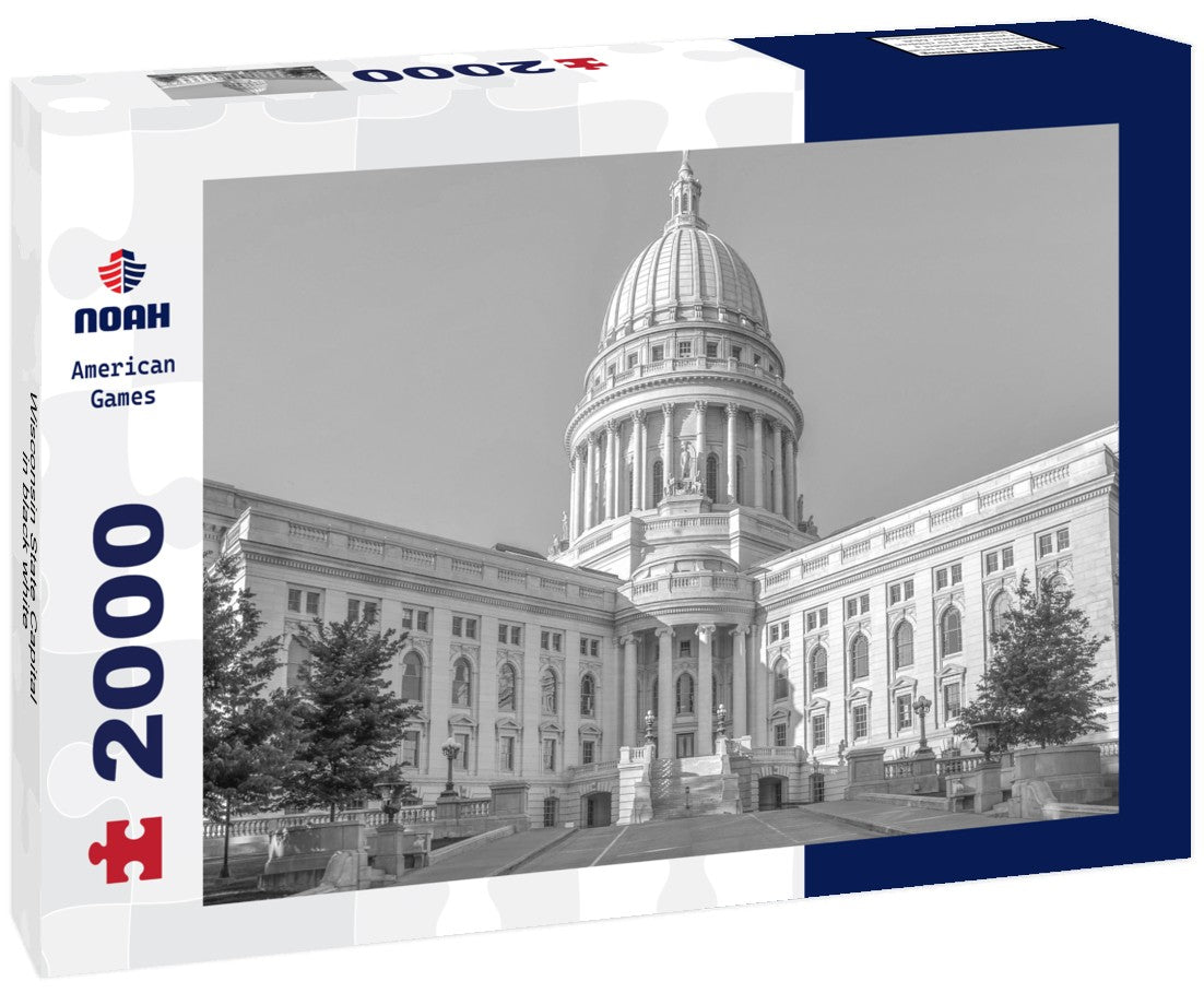 Noah Jigsaw Puzzle Wisconsin State Capital in black white 2000 pieces
