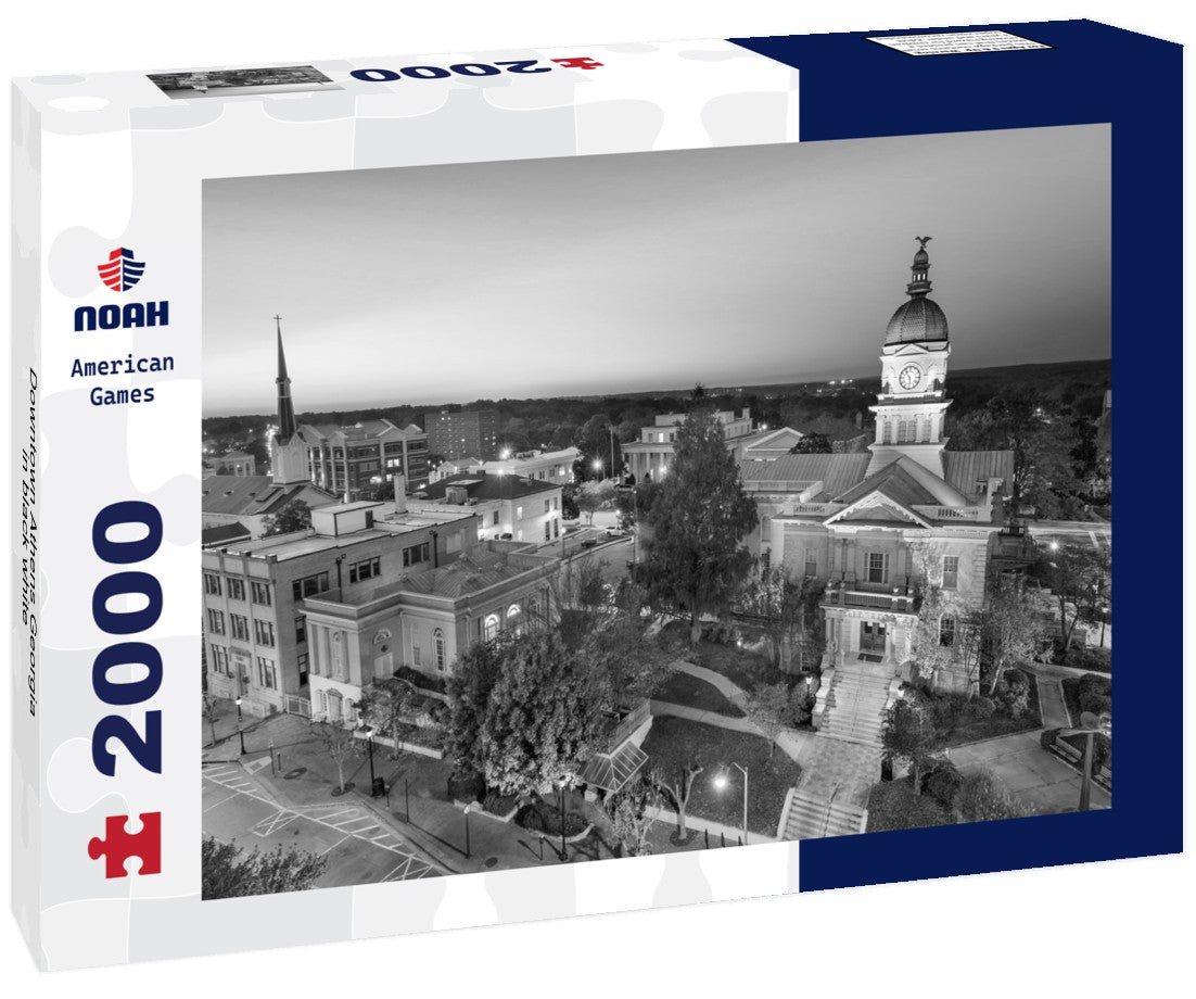 Noah Jigsaw Puzzle Downtown Athens Georgia in black white 2000 pieces