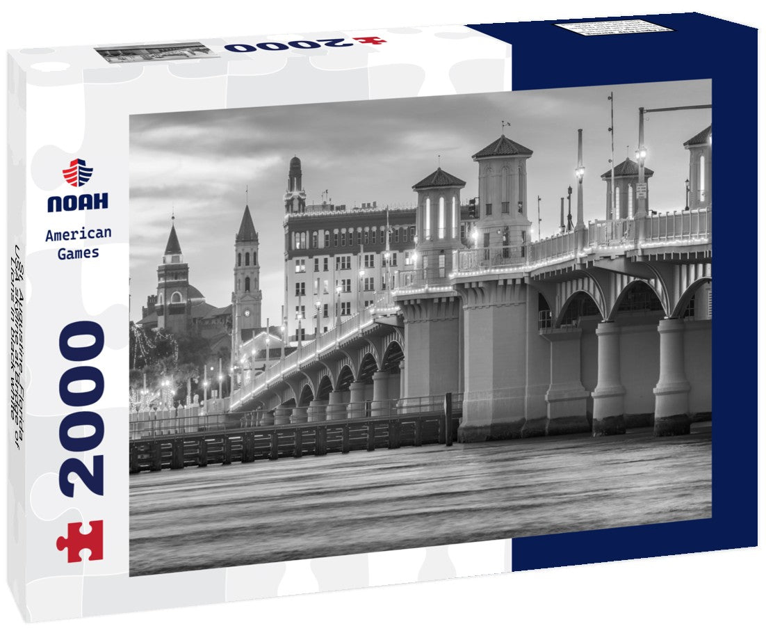 Noah Jigsaw Puzzle St. Augustine, Florida, USA skyline at Bridge of Lions in black white 2000 pieces