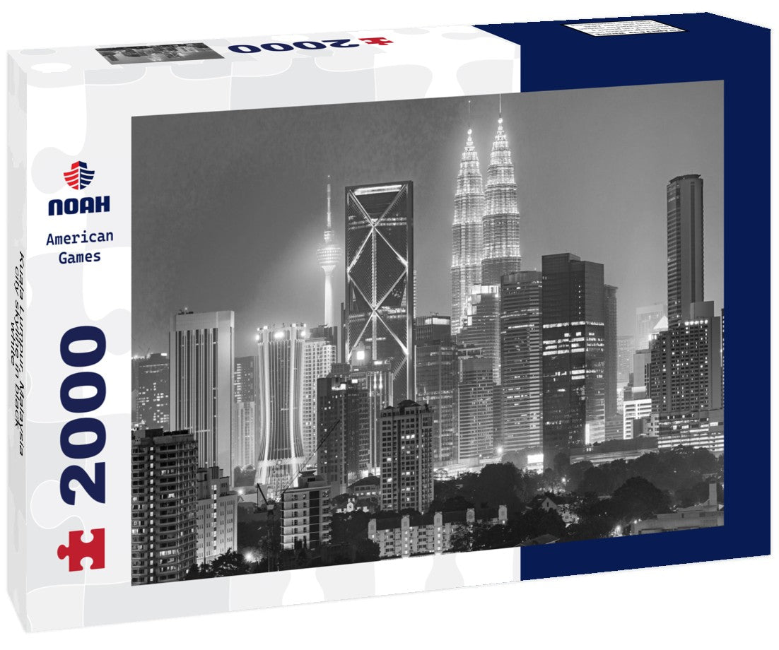 Noah Jigsaw Puzzle Kuala Lumpur, Malaysia city skyline in black white 2000 pieces