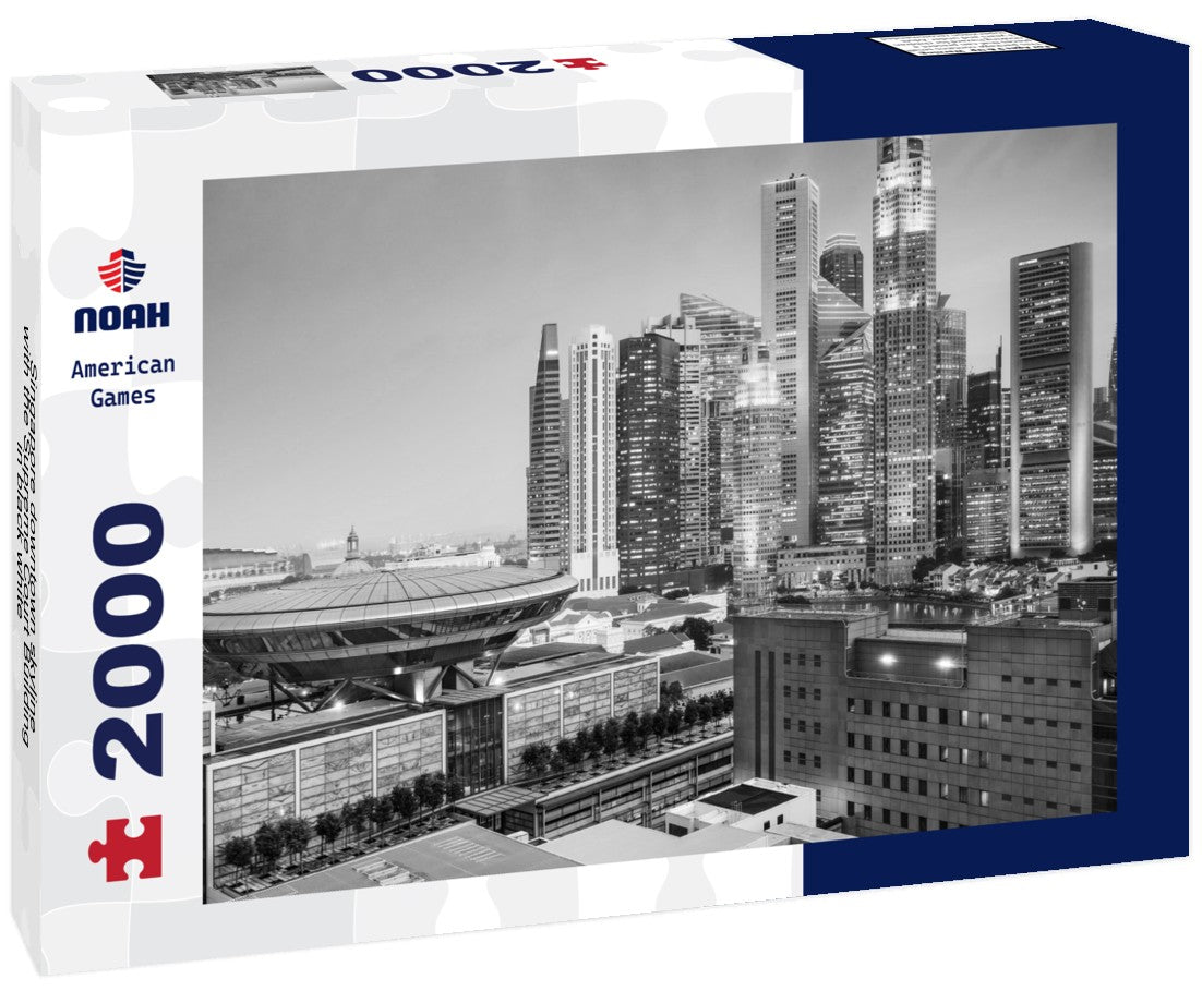 Noah Jigsaw Puzzle Singapore downtown skyline with the Supreme Court Building in black white 2000 pieces
