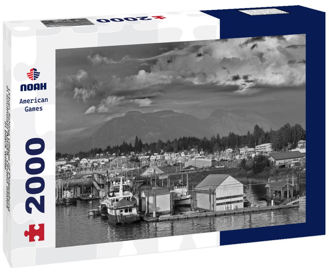 Noah Jigsaw Puzzle Urban fishing village of Petersburg in southeast Alaska, United States in black white 2000 pieces