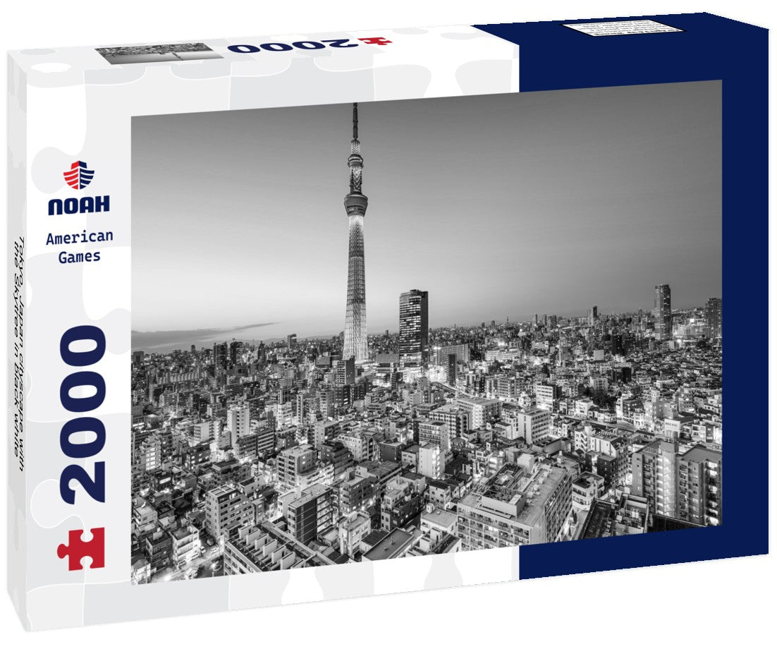 Noah Jigsaw Puzzle Tokyo, Japan cityscape with the Skytree in black white 2000 pieces