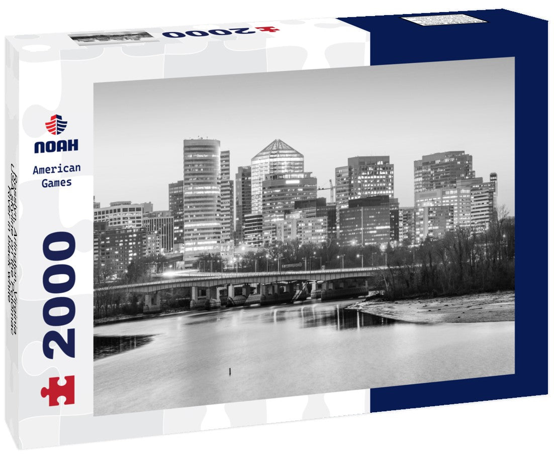 Noah Jigsaw Puzzle Rosslyn, Arlington, Virginia, USA skyline on the Potomac River in black white 2000 pieces