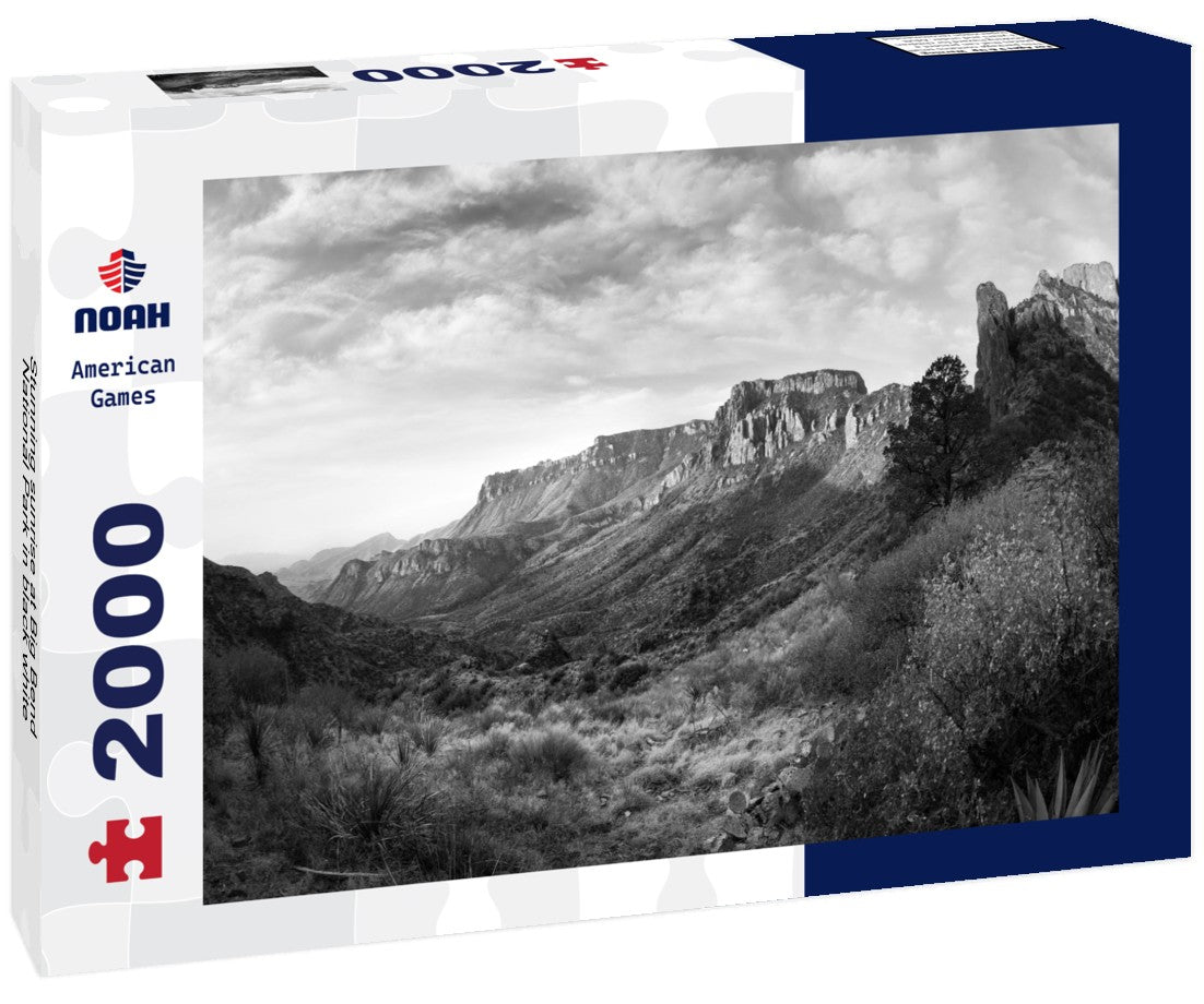 Noah Jigsaw Puzzle Stunning sunrise at Big Bend National Park in black white 2000 pieces