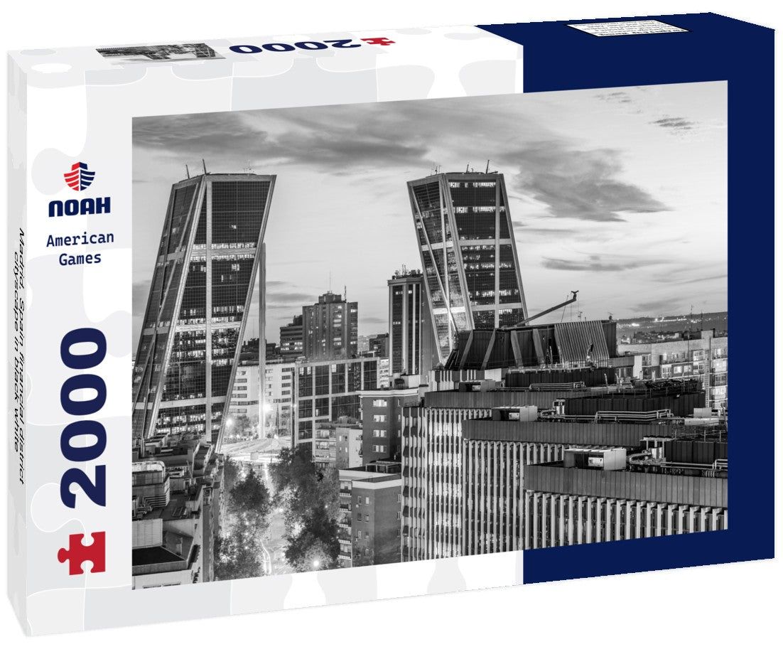 Noah Jigsaw Puzzle Madrid, Spain financial district cityscape in black white 2000 pieces