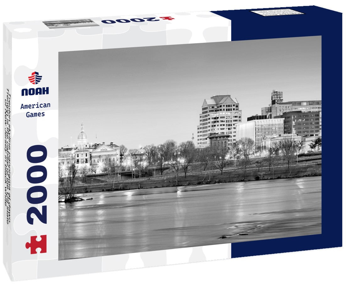 Noah Jigsaw Puzzle Trenton skyline panorama at dawn. Trenton is the capital of the US state of New Jersey in black white 2000 pieces