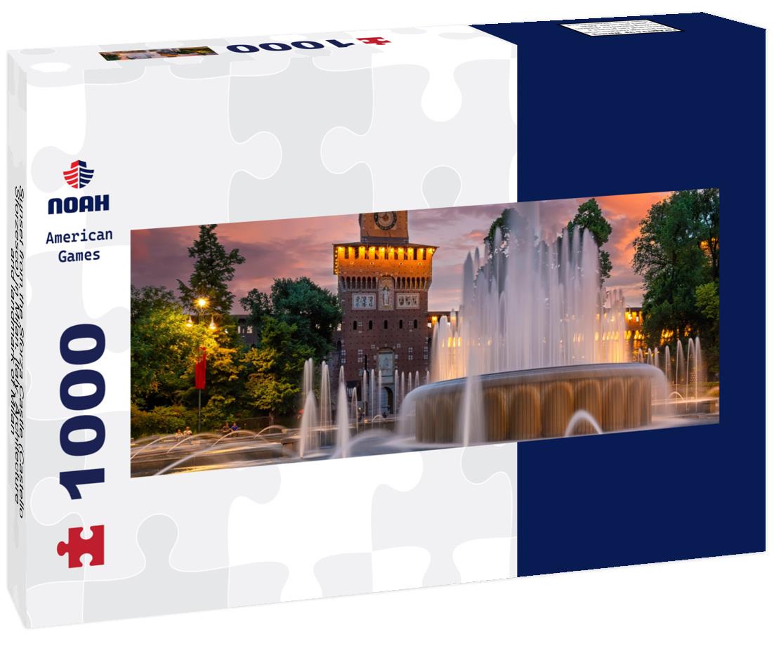 Noah Jigsaw Puzzle Sunset from the Sforza Castle (Castello Sforzesco) in Milan, Italy. Architecture and landmark of Milan panorama 1000 pieces