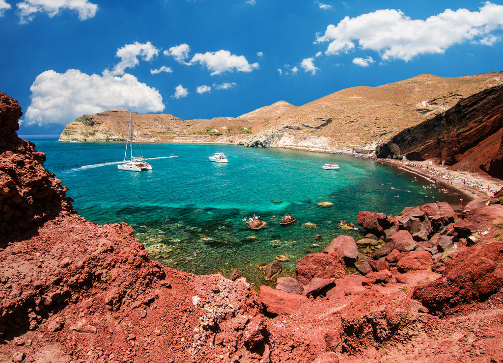 Red beach. Santorini, Cycladic Islands, Greece. Beautiful summer landscape with one of the most famous beaches in the world