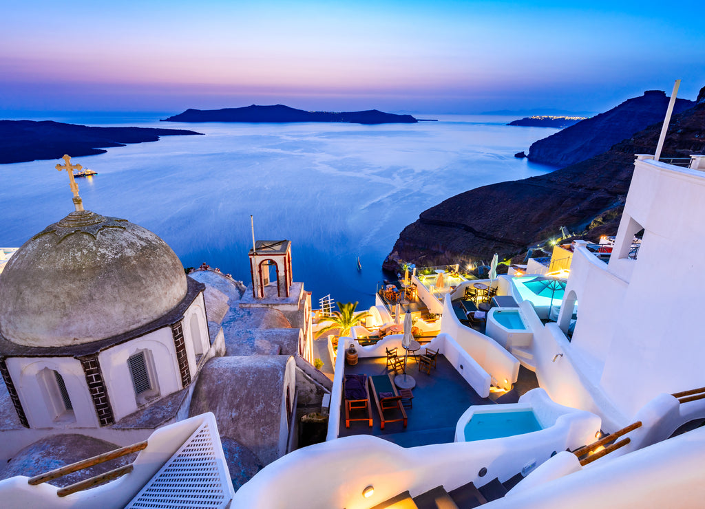 Santorini, Greece - Fira sunset, Cyclades