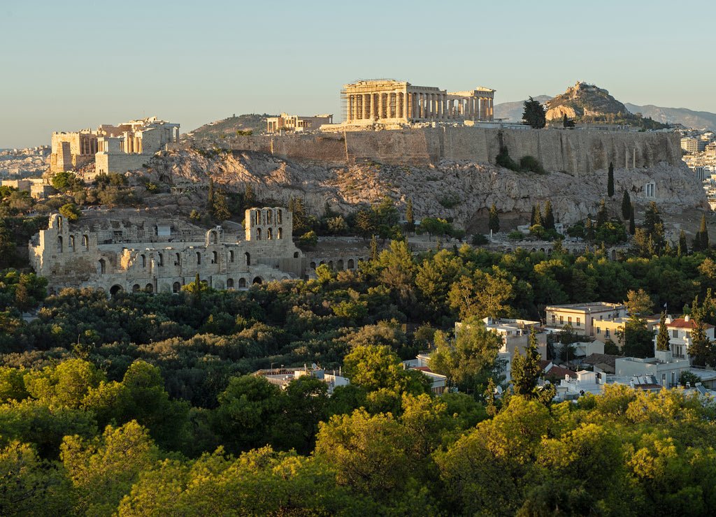 Akropolis von Athen in der Abenddämmerung, Griechenland
