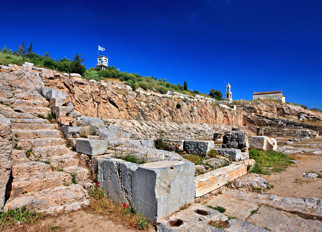 The Telesterion at the Archaeological site of Eleusis ( or "Elefsis) or "Elefsina", Attica, Greece