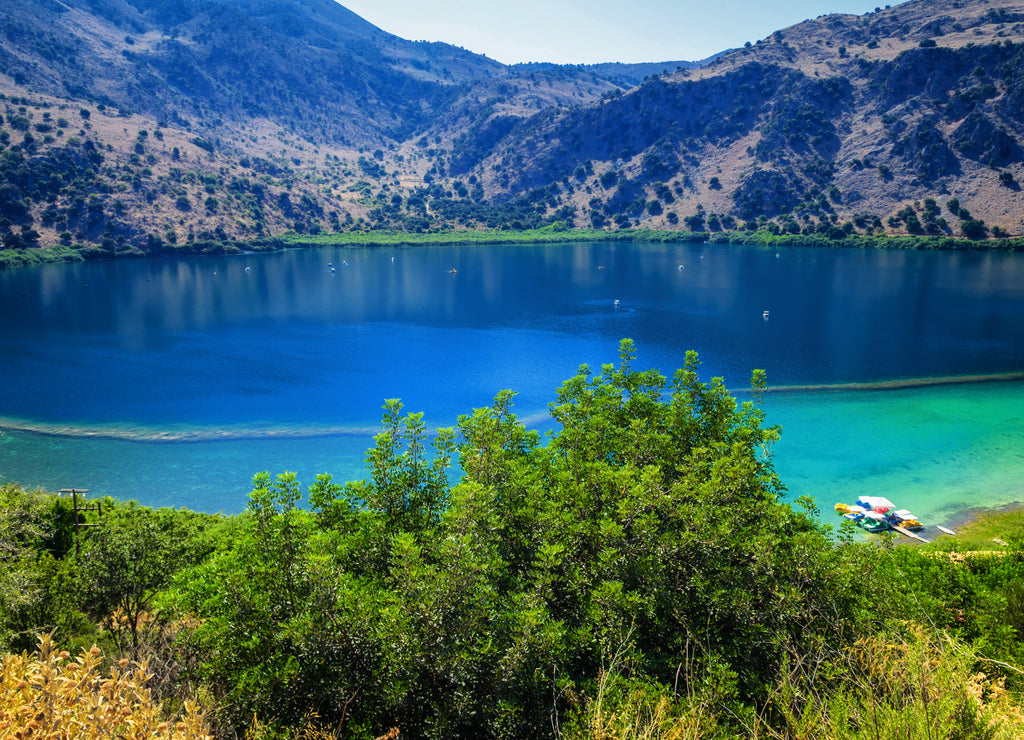 Lake Kournas at Crete island in Greece