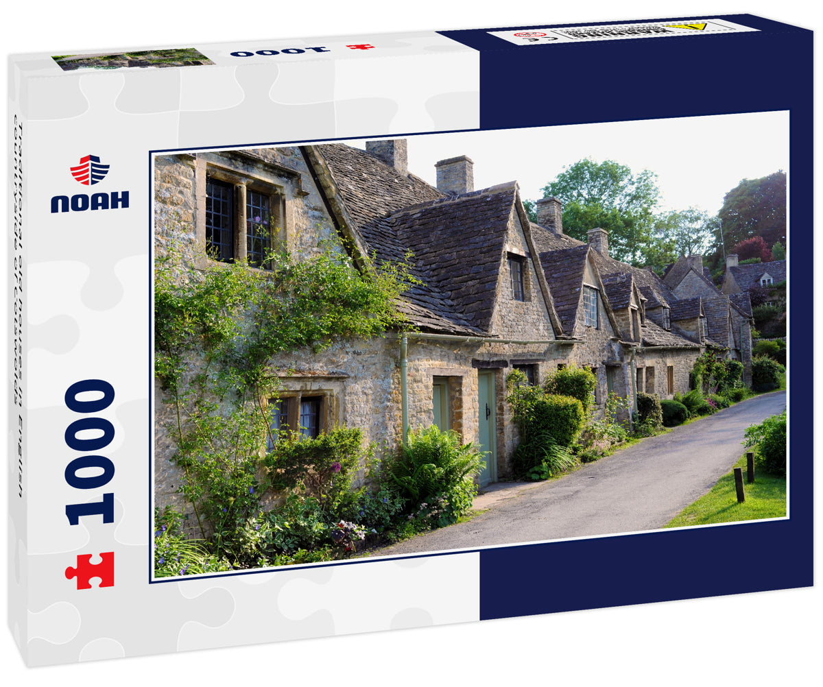 Traditional old houses in English countryside of Cotswolds