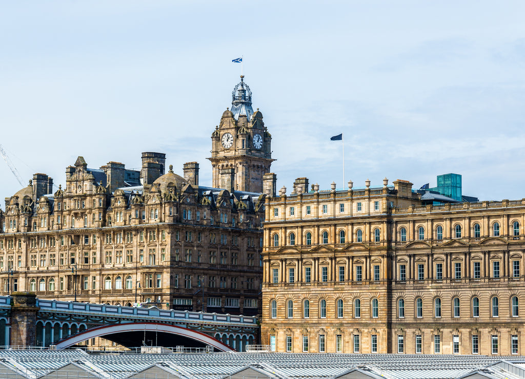 Historic buildings in the city centre of Edinburgh - Scotland