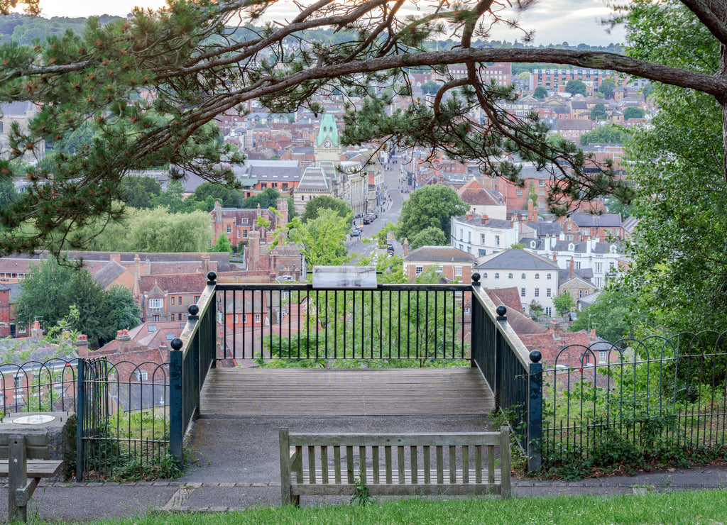 Lookout point at St Giles Hill over the City of Winchester