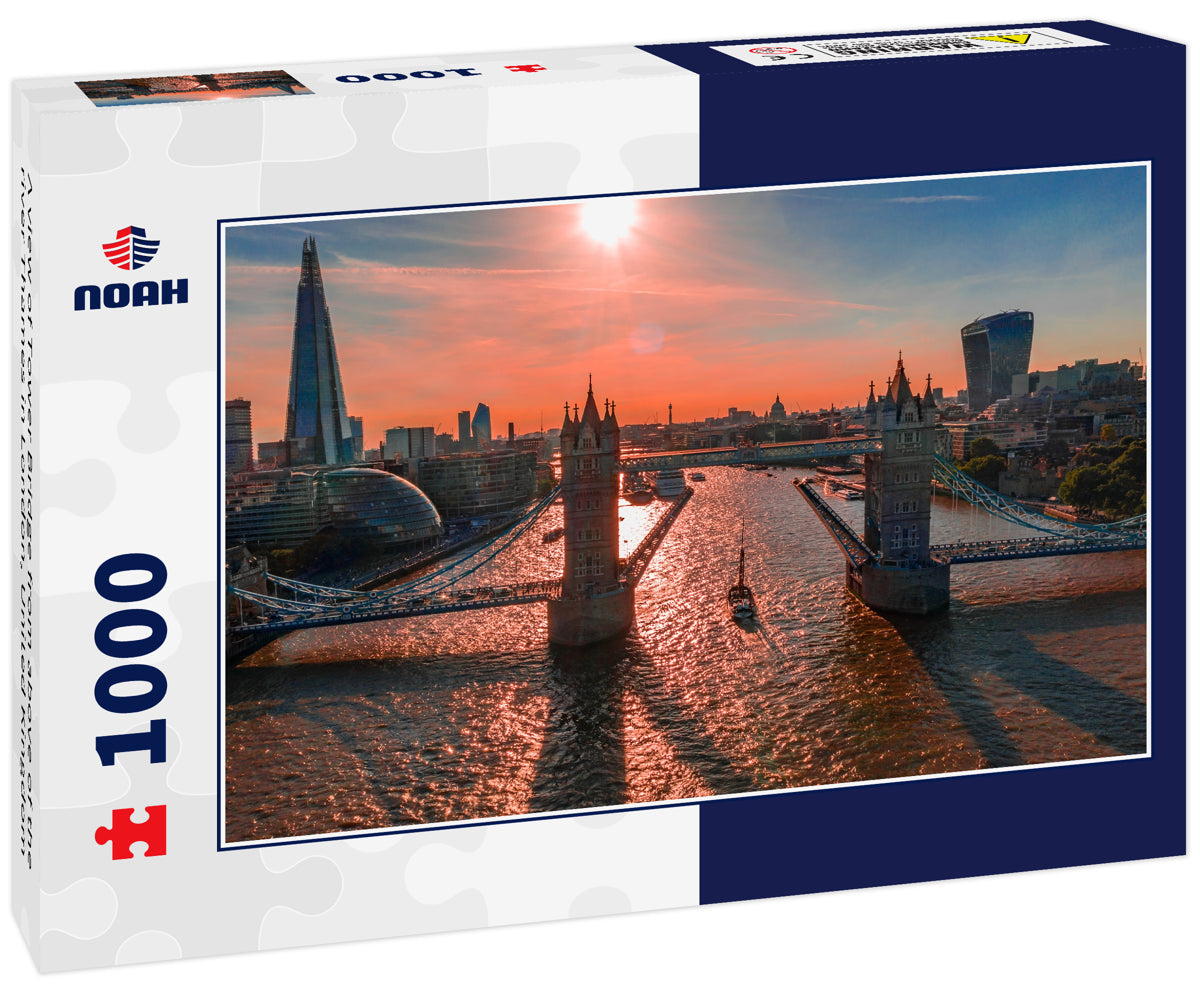 A view of Tower Bridge from above of the river Thames in London, United Kingdom