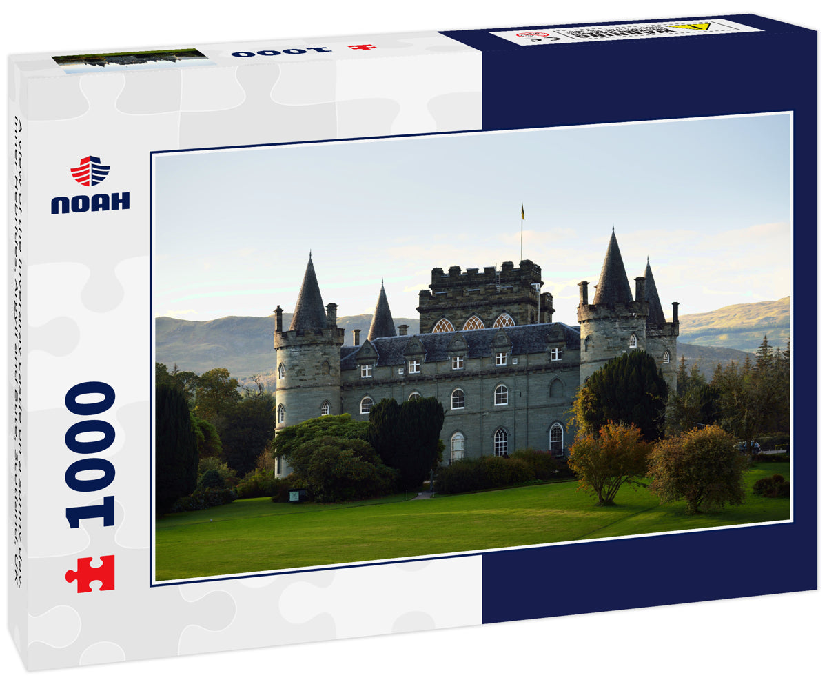 A view of the Inveraray castle on a sunny day. Inner Hebrides, Argyll and Bute, Scotland, UK