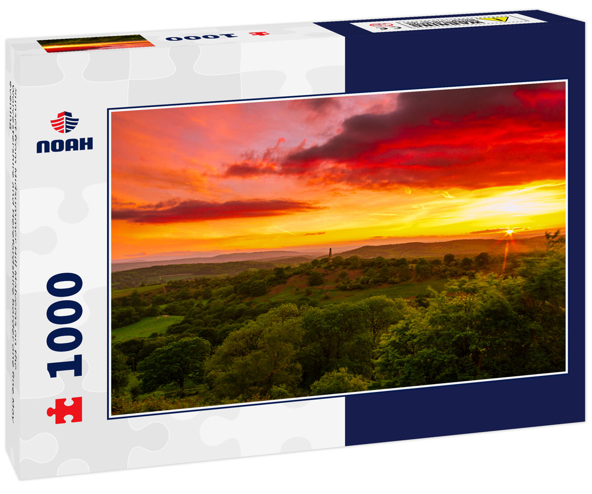 Sunset from Midsummer Hill Malverns on the Worcestershire and Herefordshire border one fine May evening