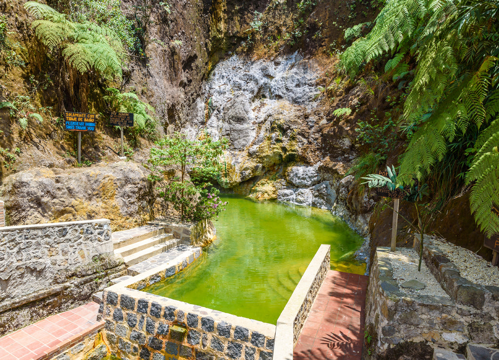 Natural pool of Fuentes Georginas - hot springs around Zunil and Quetzaltenango - Xela, Guatemala