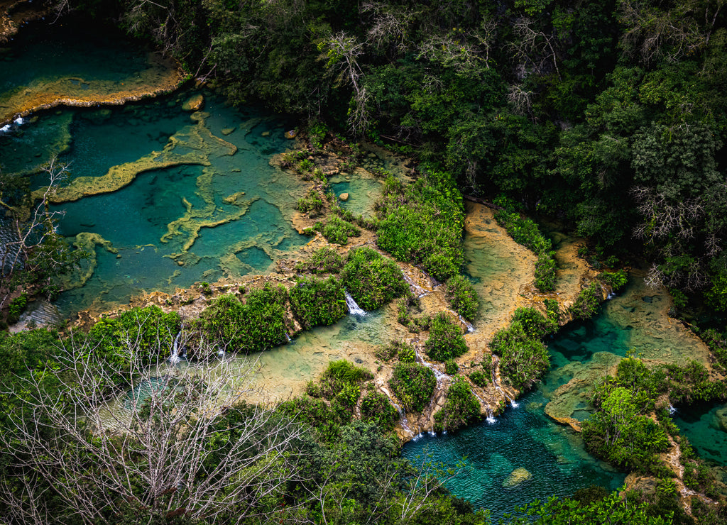 Semuc Champey, limestone pools on River Cahabon in the department of Alta Verapaz, Guatemala
