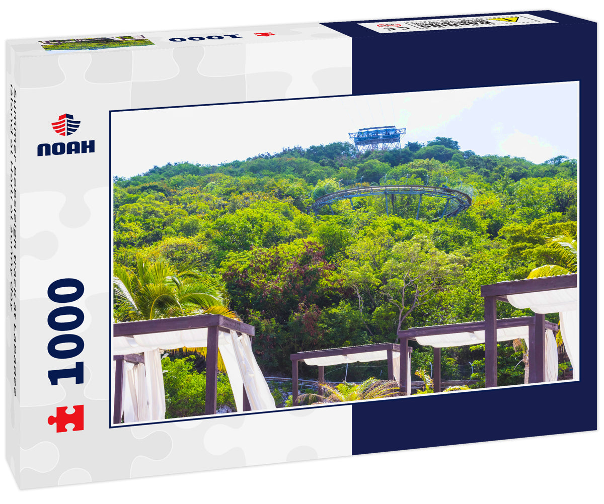 Summer bobsleigh track at Labadee island at Haiti at sunny day