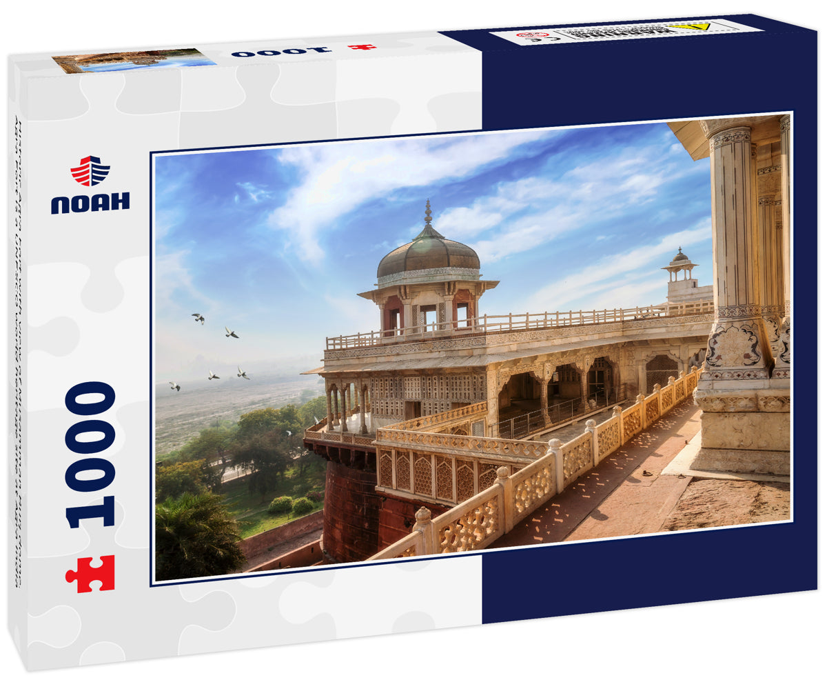 Historic Agra Fort with view of Musamman Burj dome. Agra Fort is a UNESCO world heritage site at Agra India