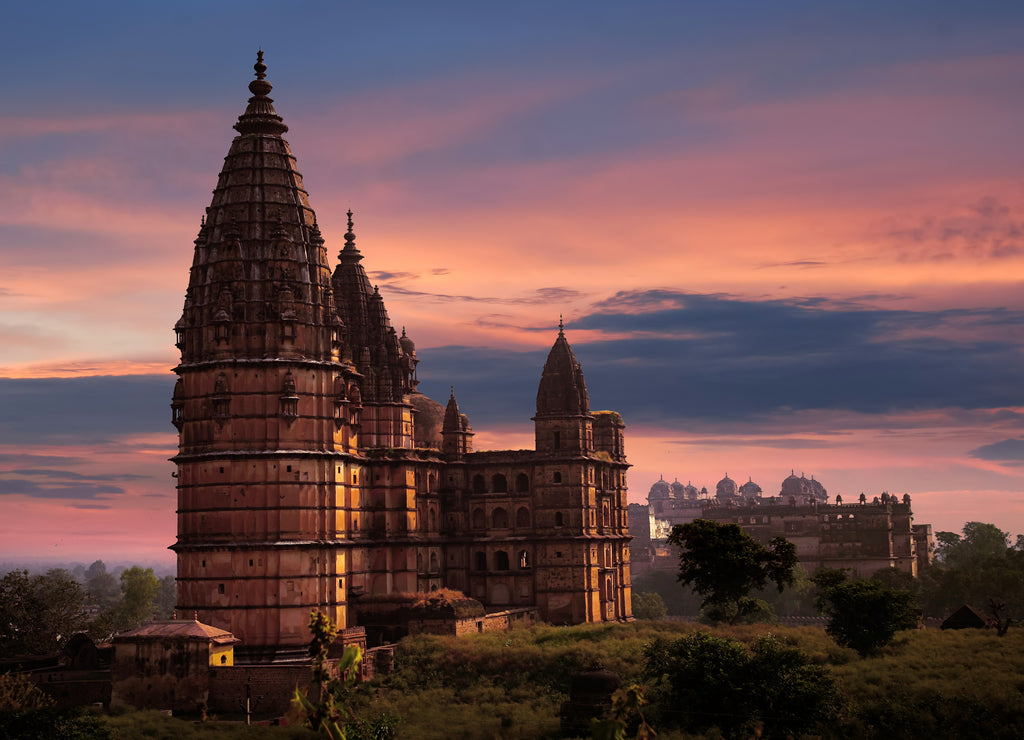 Beautiful view of chaturbhuj temple, Orchha, Madhya Pradesh, India