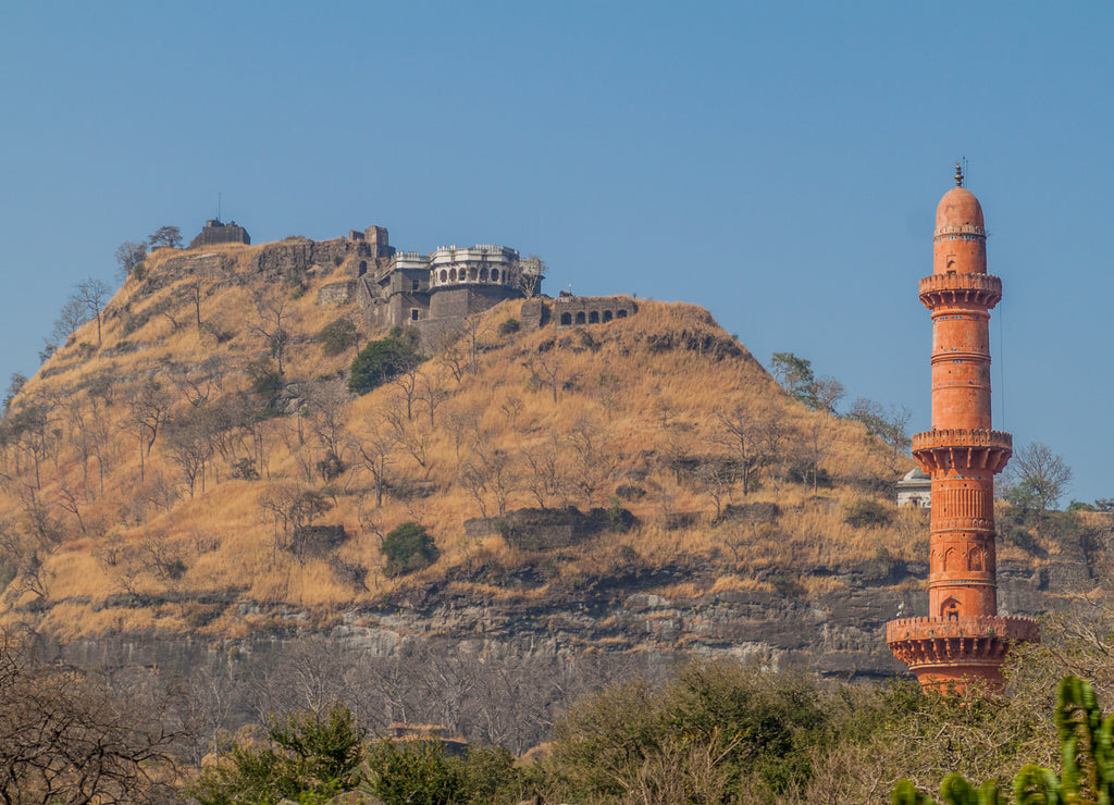 Daulatabad Fort and Chand Minar (Tower of the Moon), Maharashtra state, India