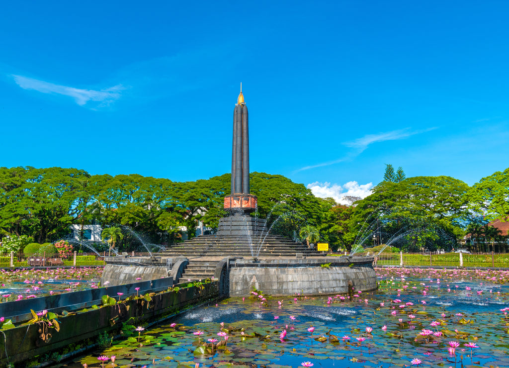Tugu Malang (Alun-alun Bunder) as the main landmark and tourist icon of Malang City in East Java, Indonesia