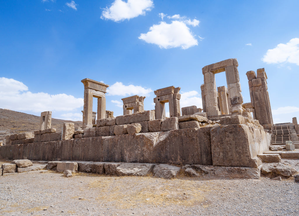 Ruins of Ancient City Persepolis or Takht-e-Jamshid, Capital of the Achaemenid Persian Empire in Shiraz, Iran