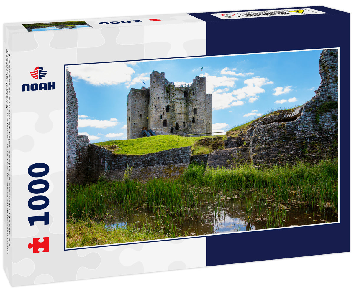 A panoramic view of Trim castle in County Meath on the River Boyne, Ireland. It is the largest Anglo-Norman Castle in Ireland