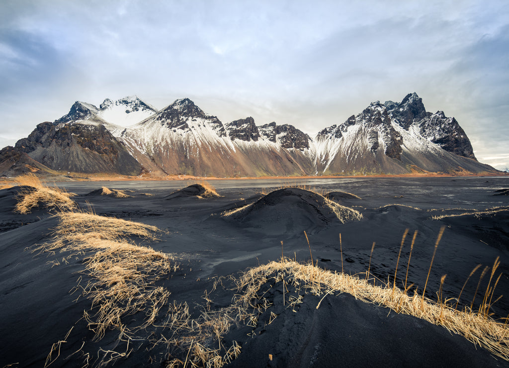 amazing wild landscape at stokksnes, iceland