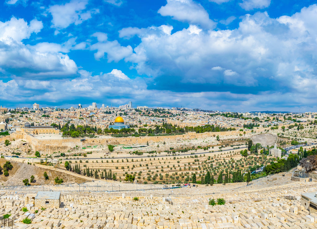 Jerusalem viewed from the mount of olives, Israel