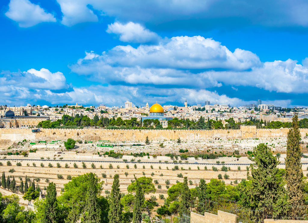 Jerusalem viewed from the mount of olives, Israel