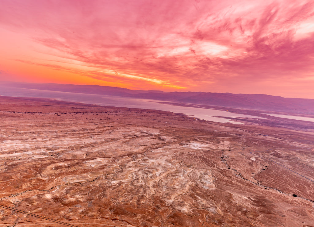 sunrise over ancient Masada fortress in Israel