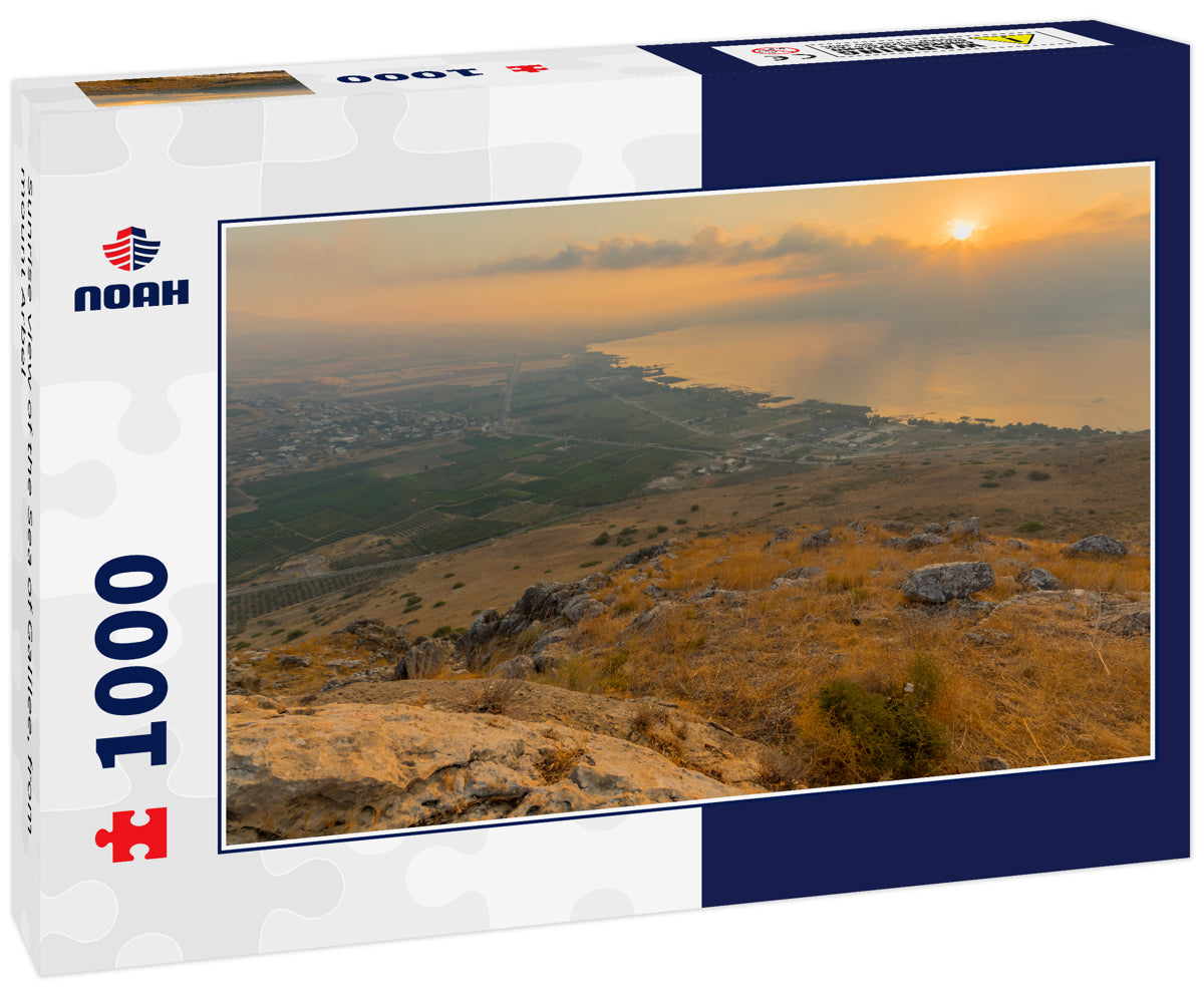 Sunrise view of the Sea of Galilee, from mount Arbel