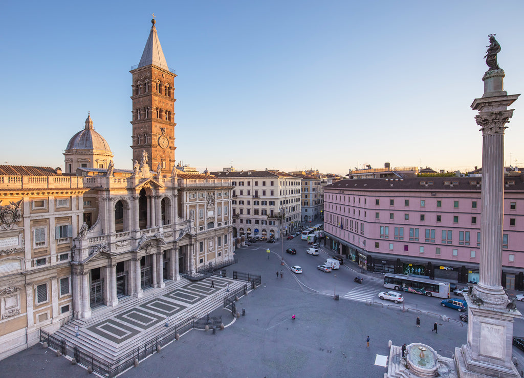 Santa Maria Maggiore Piazza in Rome, Italy