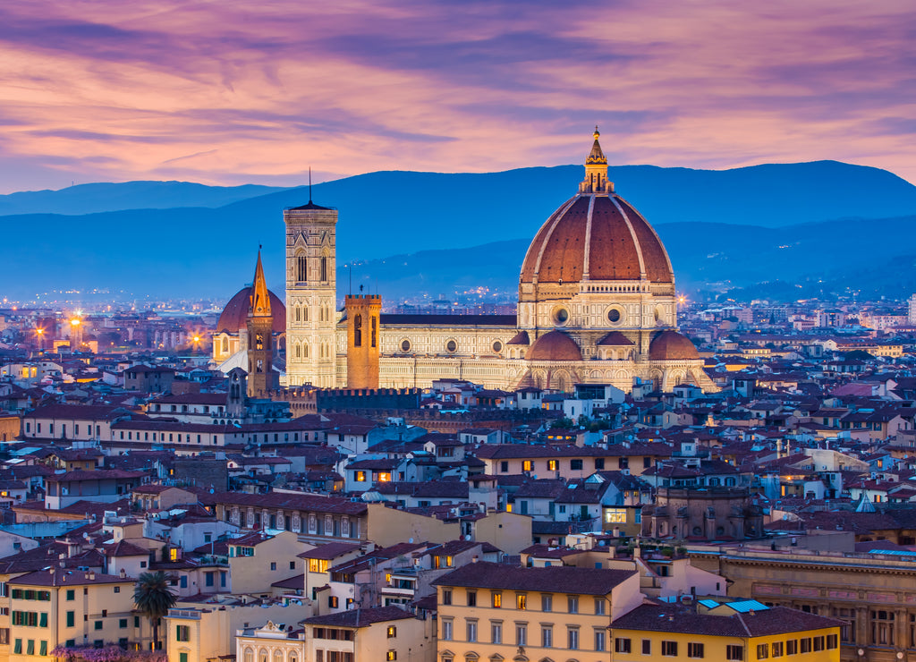 The twilight of Florence in Tuscany, Italy