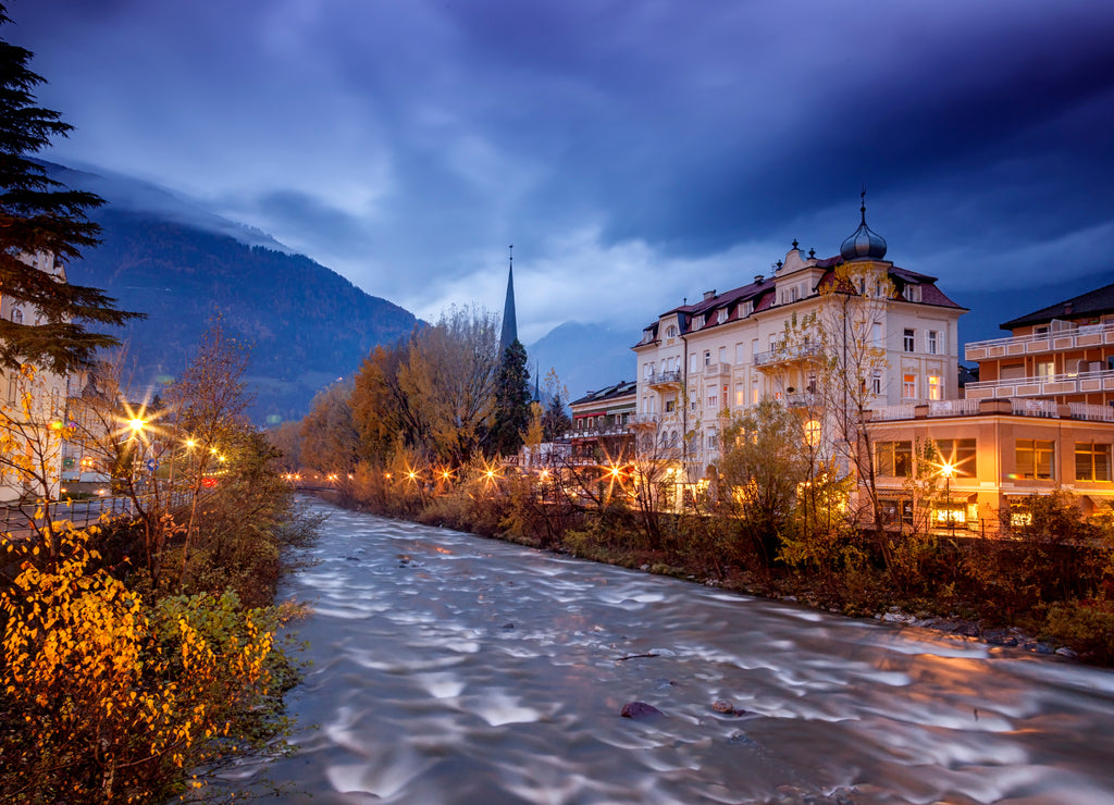 Merano, a beautiful town in the Alpine mountains of South Tyrol