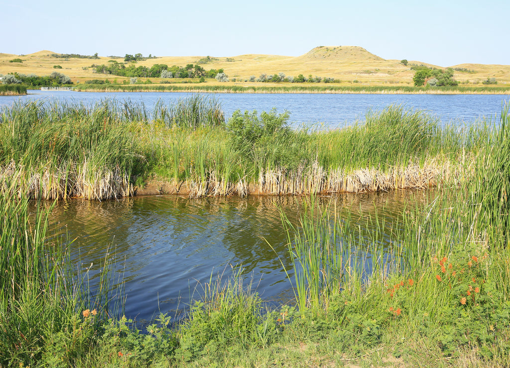 Sather Lake in Little Missouri National Grassland, North Dakota, USA