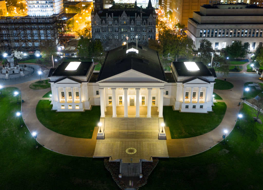 Aerial View Virginia State Capital Building Downtown Urban Center Richmond