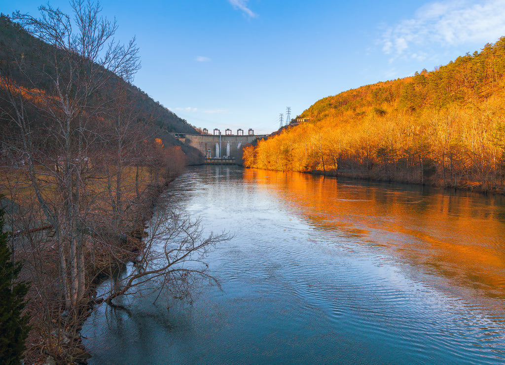 Smith Mountain Dam on the Roanoke River.Virginia.USA