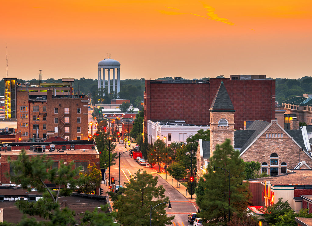 Columbia, Missouri, USA Downtown City Skyline