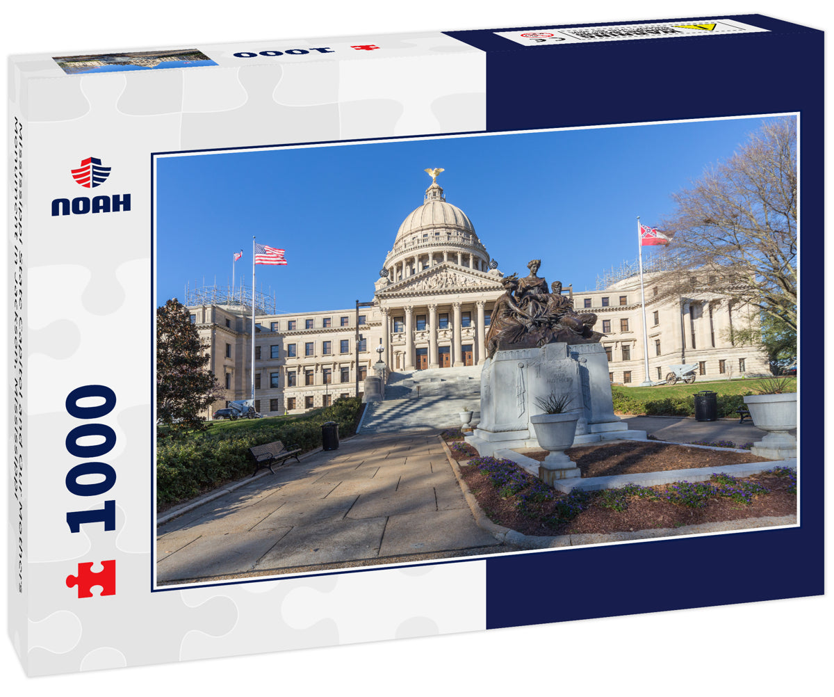 Mississippi State Capitol and Our Mothers Monument in Jackson, Mississippi