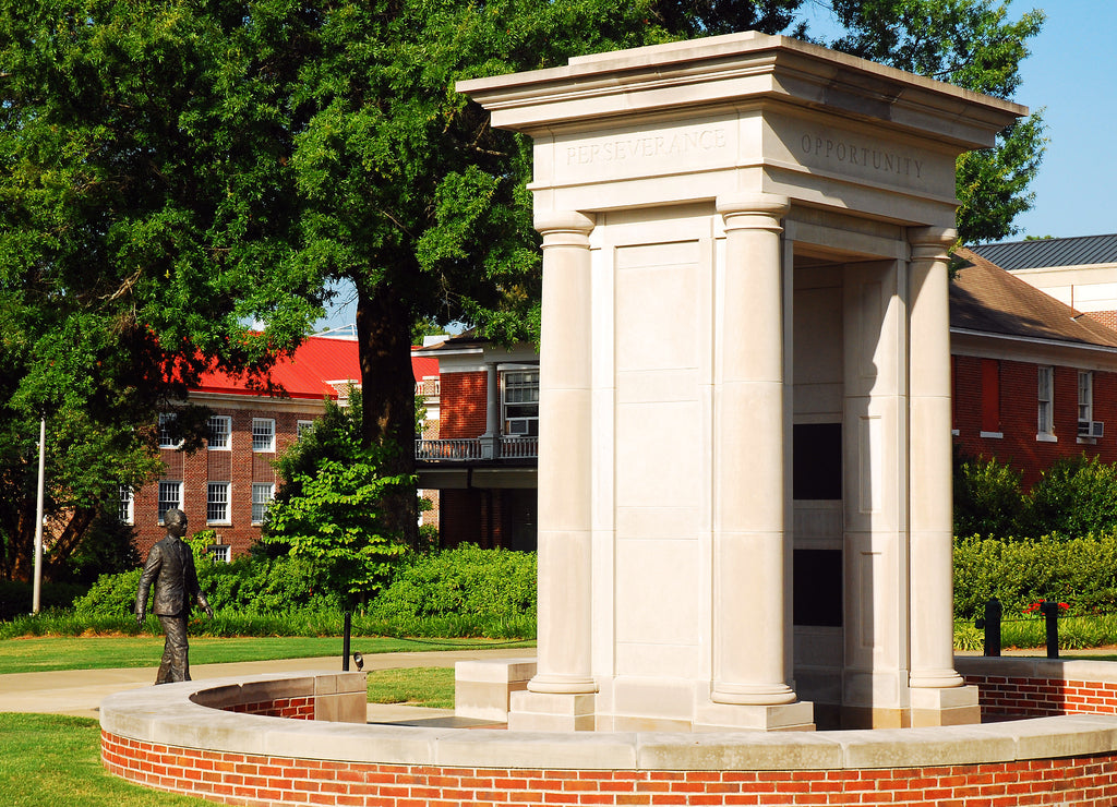 The monument to James Meredith, the first African American to attend the University of Mississippi