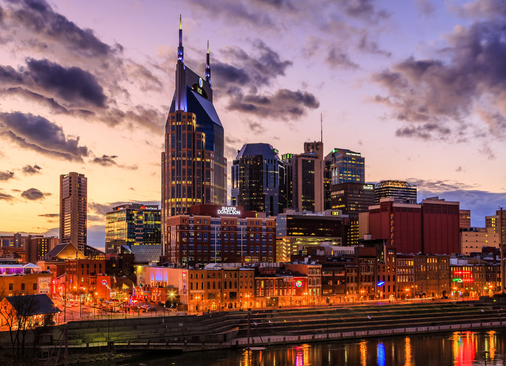 Nashville Tennessee Skyline Sunset