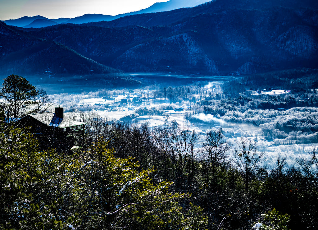view of snowy mountains in tennessee