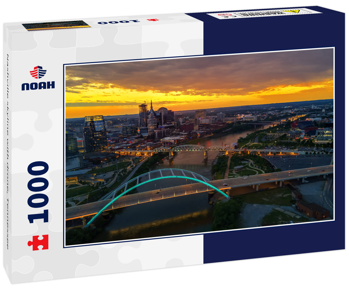Nashville skyline with drone, Tennessee